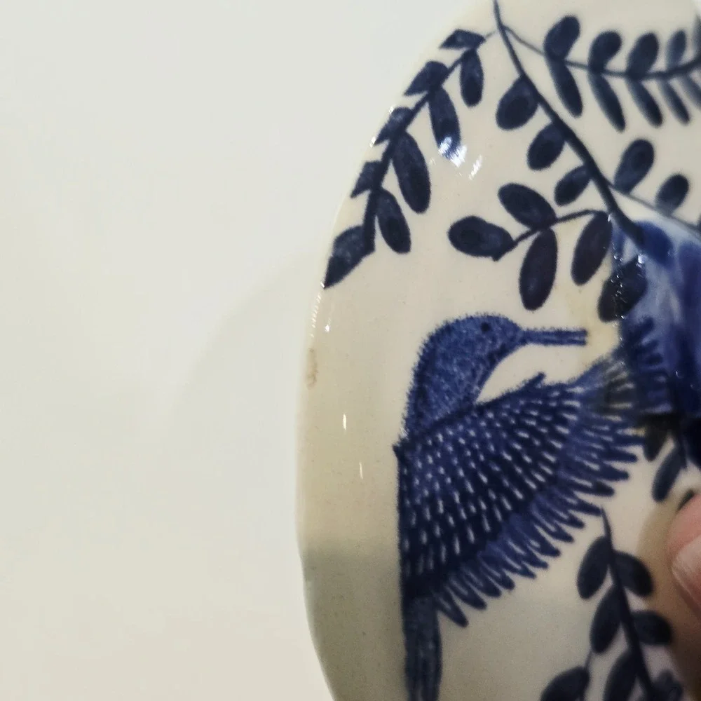 Anthropologie Saga Sugar Bowl No Spoon With Lid  Chip On The Lid & Creamer